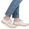 RIEKER WOMENS LACE TRAINERS - BEIGE