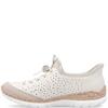 RIEKER WOMENS LACE TRAINERS - BEIGE