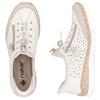 RIEKER WOMENS LACE TRAINERS - BEIGE