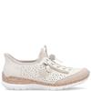 RIEKER WOMENS LACE TRAINERS - BEIGE