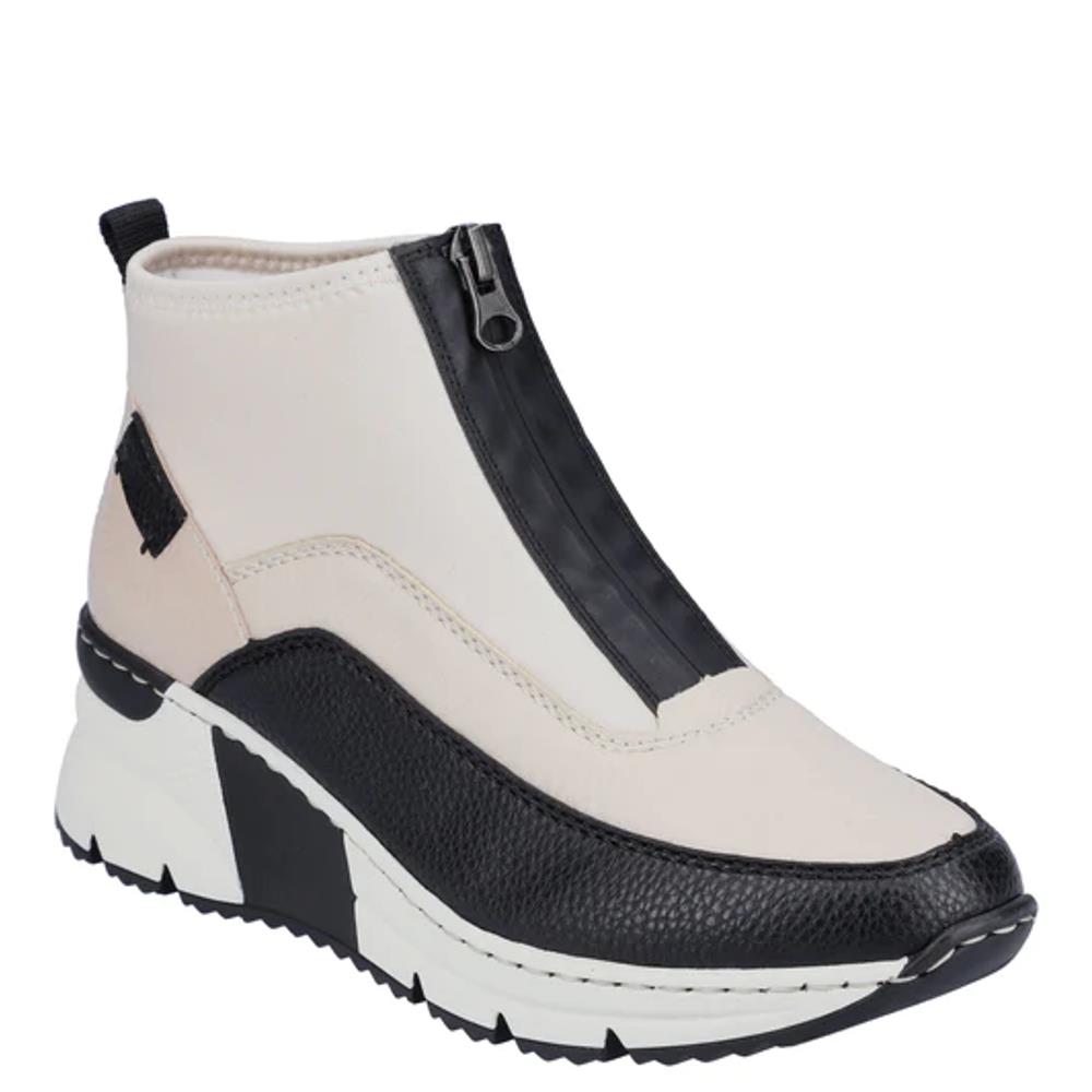RIEKER WOMENS WEDGE ZIP ANKLE BOOT BEIGE MULTI Paul Byron Shoes