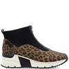 RIEKER WOMENS WEDGE ZIP ANKLE BOOT - LEOPARD MULTI