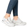 RIEKER WOMENS WEDGE ZIP LACE TRAINER - WHITE