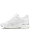 RIEKER WOMENS WEDGE ZIP LACE TRAINER - WHITE