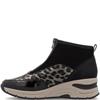 RIEKER WOMENS WEDGE ZIP ANKLE BOOT - BLACK MULTI