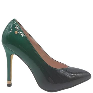 KATE APPLEBY WOMENS HIGH HEEL COURT SHOE - GREEN PATENT