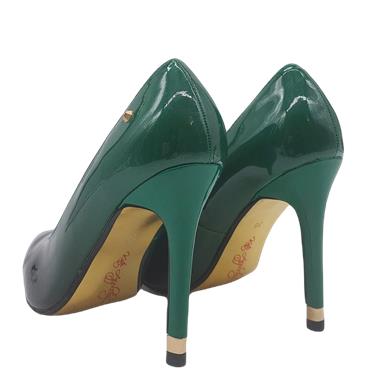 KATE APPLEBY WOMENS HIGH HEEL COURT SHOE - GREEN PATENT