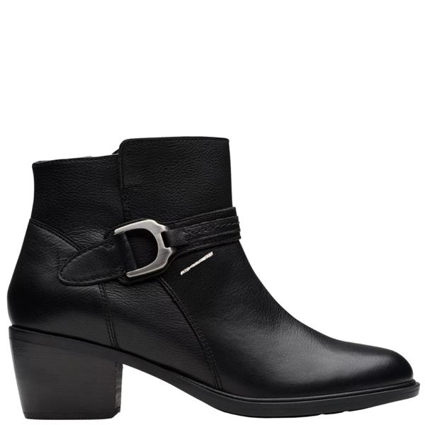 CLARKS WOMENS D FIT ZIP ANKLE BOOT BLACK LEATHER Paul Byron