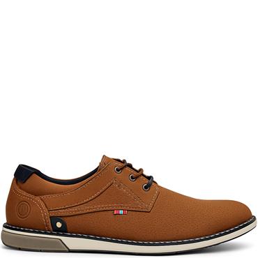 NINETY 78 MENS LACE CASUAL SHOE - TAN NAVY