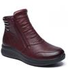 G COMFORT WOMENS XTRA WIDE ANKLE BOOT - BURGUNDY