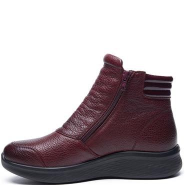 G COMFORT WOMENS XTRA WIDE ANKLE BOOT - BURGUNDY