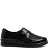 G COMFORT WOMENS STRETCH STRAP SHOE - BLACK PATENT