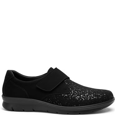 G COMFORT WOMENS EXTRA WIDE FIT SHOE - BLACK NUBUCK