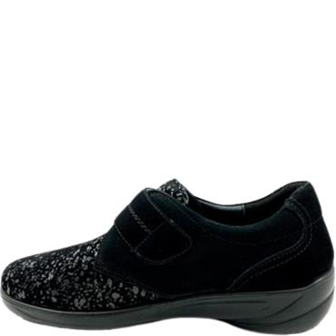 G COMFORT WOMENS WATERPROOF VELCRO SHOE - BLACK NUBUCK