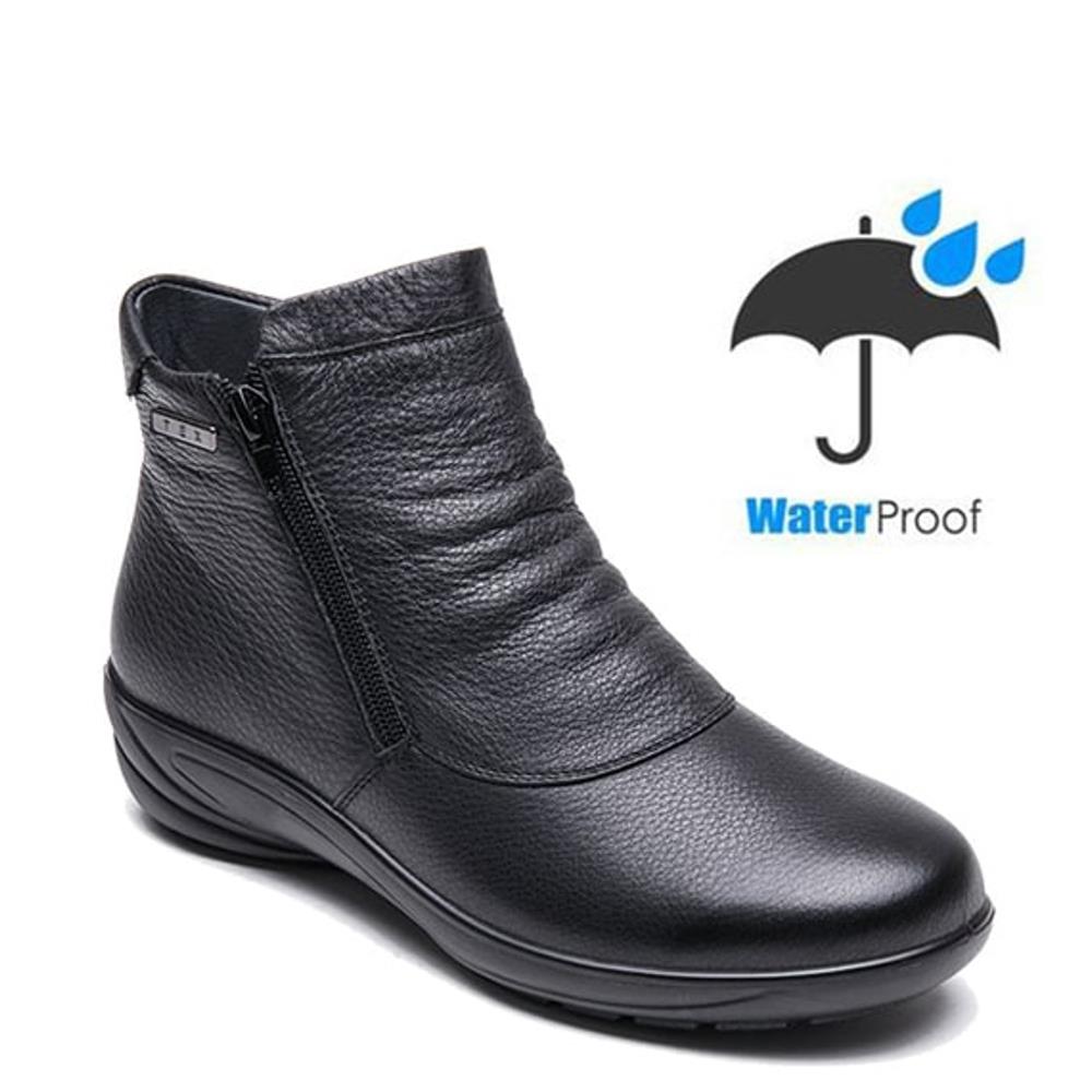 G COMFORT WOMENS WATERPROOF ANKLE BOOT BLACK Paul Byron Shoes Ireland