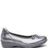 G COMFORT WOMENS BOW SLIP ON SHOE - WHITE SILVER