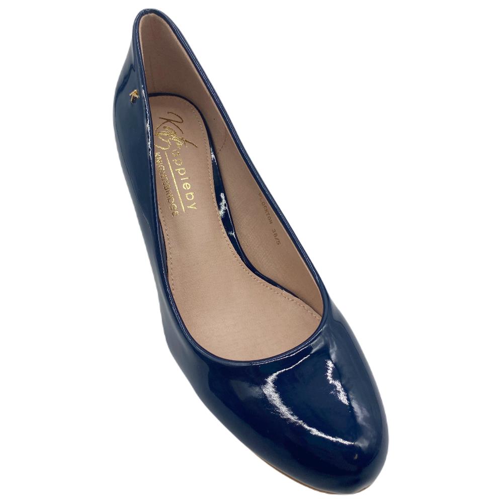 KATE APPLEBY WOMENS MED HEEL COURT SHOE NAVY PATENT Paul Byron Shoes Ireland