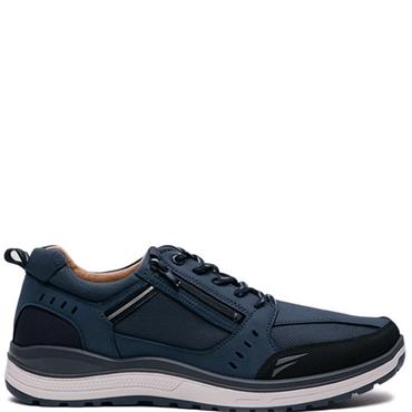 G COMFORT MENS ZIP LACE TRAINER - NAVY
