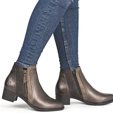 REMONTE WOMENS WARM LINED ANKLE BOOT - METALLIC