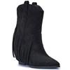 TRUFFLE WOMENS COWBOY ANKLE BOOT - BLACK