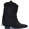 TRUFFLE WOMENS COWBOY ANKLE BOOT - BLACK