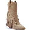 TRUFFLE WOMENS COWBOY ANKLE BOOT - TAUPE