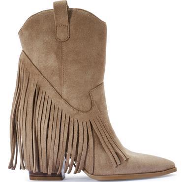 TRUFFLE WOMENS COWBOY ANKLE BOOT - TAUPE