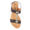 LUNAR WOMENS FLAT STRAP SANDAL - BLACK