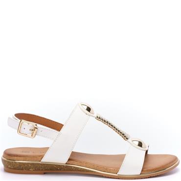 LUNAR WOMENS FLAT STRAP SANDAL - WHITE