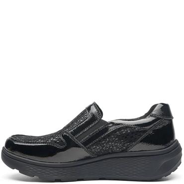 G COMFORT WOMENS WATERPROOF SLIP ON SHOE - BLACK PATENT