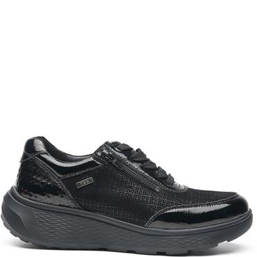 G COMFORT WOMENS SIDE ZIP TRAINER - BLACK PATENT