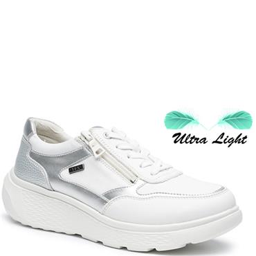 G COMFORT WOMENS TRAINER - WHITE SILVER