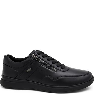G COMFORT MENS WATERPROOF ZIP LACE SHOE - BLACK