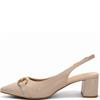 REDZ WOMENS MID HEEL STRAP SLING BACK - BEIGE PATENT