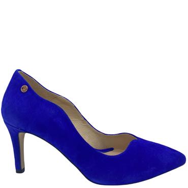EMIS WOMENS POINT TOE COURT SHOE - BLUE SUEDE