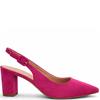 REDZ WOMENS MID HEEL STRAP SLING BACK - FUCHSIA SUEDE