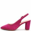 REDZ WOMENS MID HEEL STRAP SLING BACK - FUCHSIA SUEDE