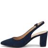 REDZ WOMENS MID HEEL STRAP SLING BACK - NAVY SUEDE