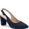 REDZ WOMENS MID HEEL STRAP SLING BACK - NAVY SUEDE