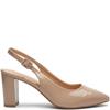 REDZ WOMENS MID HEEL STRAP SLING BACK - NUDE PATENT