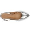 REDZ WOMENS MID HEEL STRAP SLING BACK - SILVER