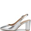 REDZ WOMENS MID HEEL STRAP SLING BACK - SILVER