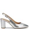REDZ WOMENS MID HEEL STRAP SLING BACK - SILVER