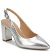 REDZ WOMENS MID HEEL STRAP SLING BACK - SILVER