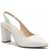 REDZ WOMENS MID HEEL STRAP SLING BACK - WHITE PATENT