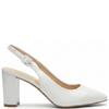 REDZ WOMENS MID HEEL STRAP SLING BACK - WHITE PATENT