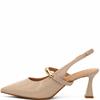REDZ WOMENS MID HEEL STRAP SLING BACK - BEIGE PATENT