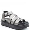 HEAVENLY FEET WOMENS WEDGE STRAP SANDAL - PEWTER