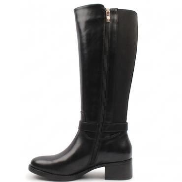 SUSST WOMENS ANKLE STRAP HIGH LEG BOOT - BLACK