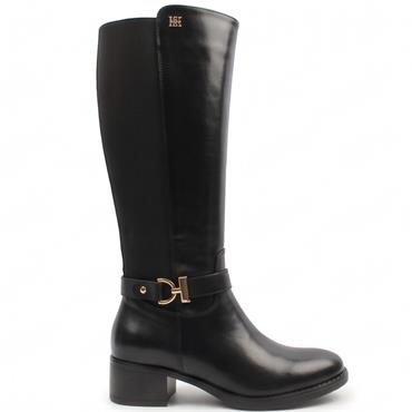 SUSST WOMENS ANKLE STRAP HIGH LEG BOOT - BLACK